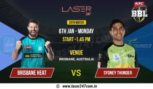 Read more about the article Brisbane Heat vs. Sydney Thunder: BBL 24-25 Match 25 at The Gabba