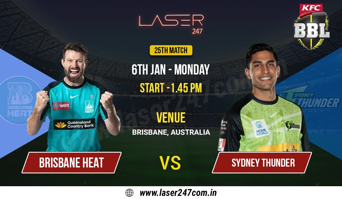 You are currently viewing Brisbane Heat vs. Sydney Thunder: BBL 24-25 Match 25 at The Gabba